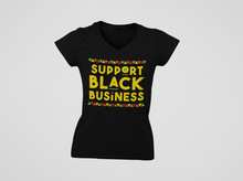 Load image into Gallery viewer, &quot;Lady&#39;s&quot; Support Black Business &quot;V-Neck&quot; T-Shirt